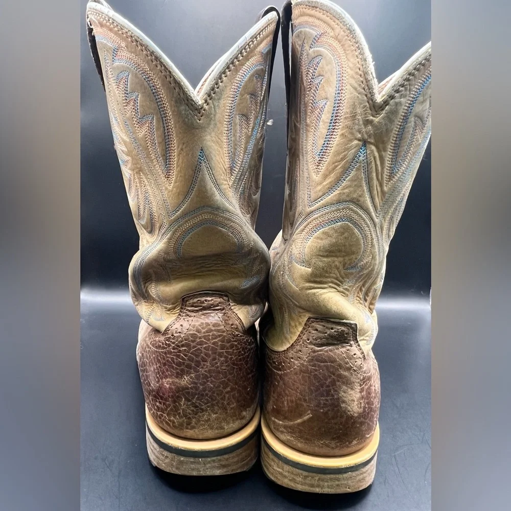 Ariat - Mens Leather Cowboy Boots, Clean up needed with splatter,Size: 10-1-2 EE